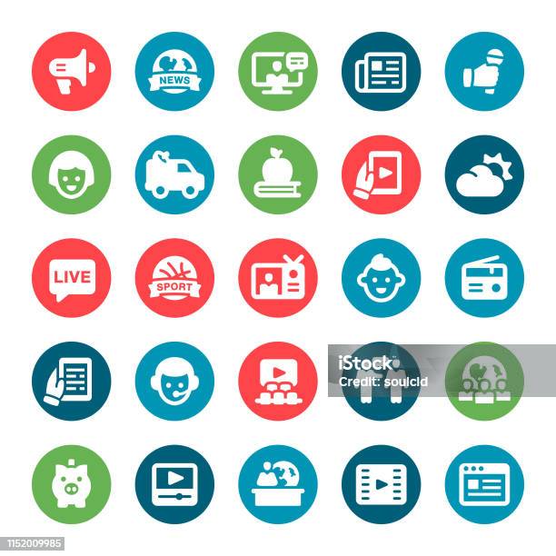 Media Icons Stock Illustration - Download Image Now - Icon Symbol, Journalism, Flat Design