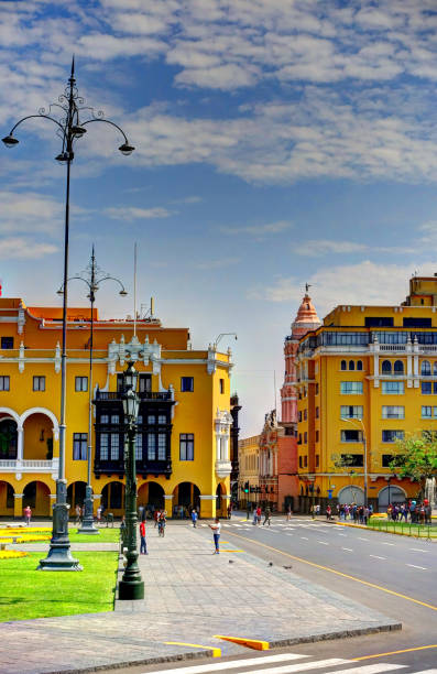 Lima, Peru Colonial heart, HDR image lima peru church stock pictures, royalty-free photos & images