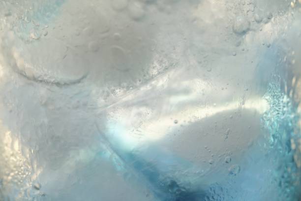 ice blocks on blue background.