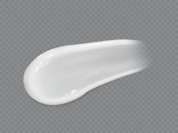 Vector illustration of realistic cream smears isolated on dark background