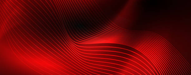 istock Smoky glowing waves in the dark. Dark abstract background with neon color light and wavy lines. Vector 1152012504