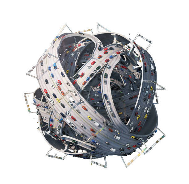 istock Traffic concept. Planet as concept for chaotic urban life. 3d illustration 1152012603