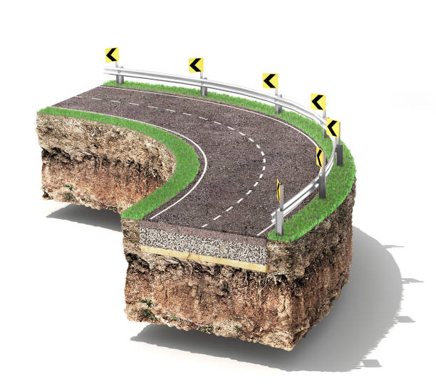 istock Road coat structure. Piece of road with layers. 3d illustration 1152012786