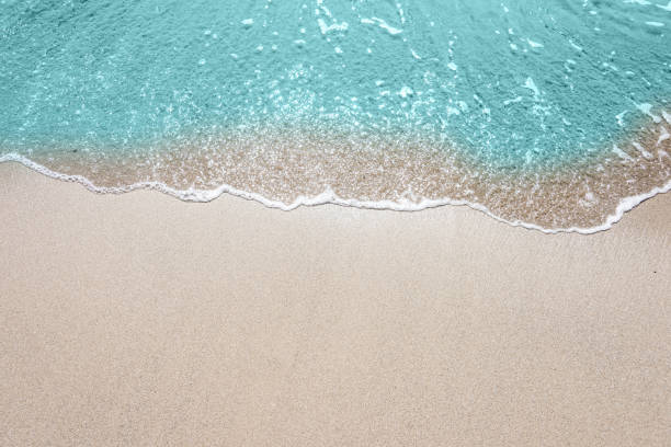 istock Soft wave of turquoise sea water on the sandy beach. 1152013859