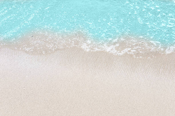 istock Soft wave of turquoise sea water on the sandy beach. 1152013939