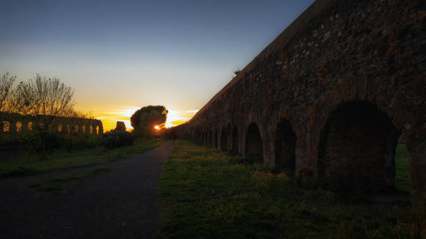istock Sunset on the ancient Roman aqueduct. 1152015668