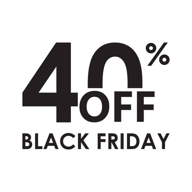 40% off. Black Friday design template isolated on white background. Sales, discount price, shopping and low price symbol. Vector illustration. 40% off. Black Friday design template isolated on white background. Sales, discount price, shopping and low price symbol. Vector illustration. 40 off stock illustrations