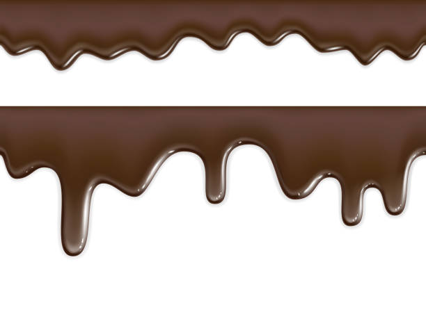 ilustrações de stock, clip art, desenhos animados e ícones de seamless flowing chocolate texture on white background - chocolate