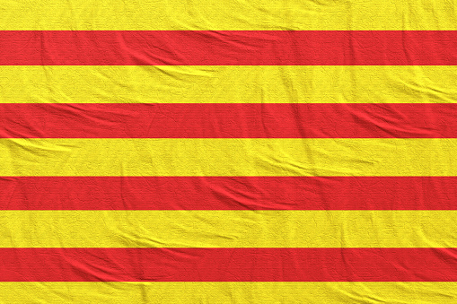 representación 3D de la bandera de la comunidad de Cataluña photo
