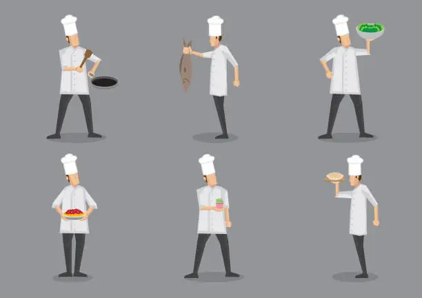 Vector illustration of Chef Serving Food with Pride Vector Character Illustration