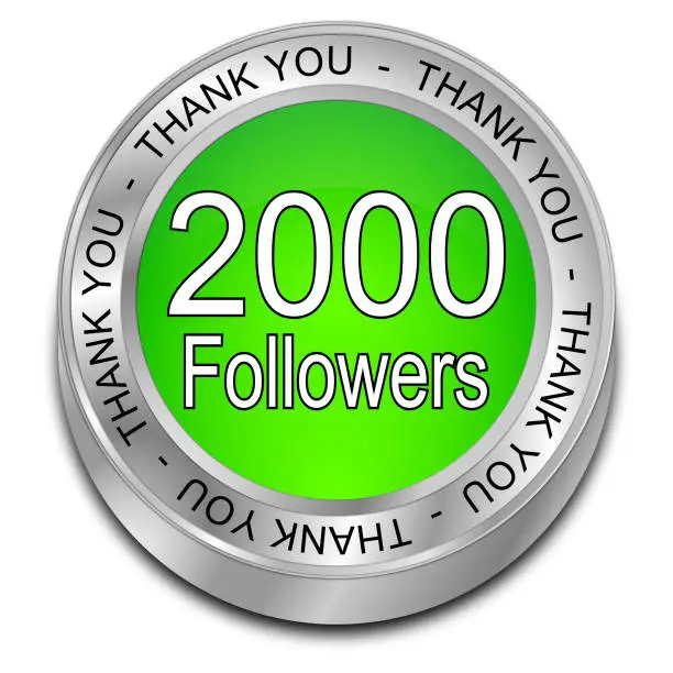 Photo of 2000 Followers Thank you - 3D illustration