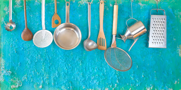 istock Kitchen utensils for commercial kitchen, restaurant ,cooking, kitchen concept. Good copy space. 1152023779