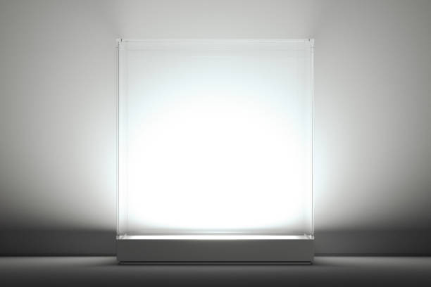 istock Modern Showcase with glass and empty space on white background. 3d rendering. 1152023917