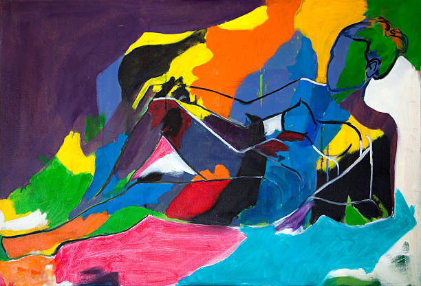 istock An abstract painting of a woman with bold strokes 115202405