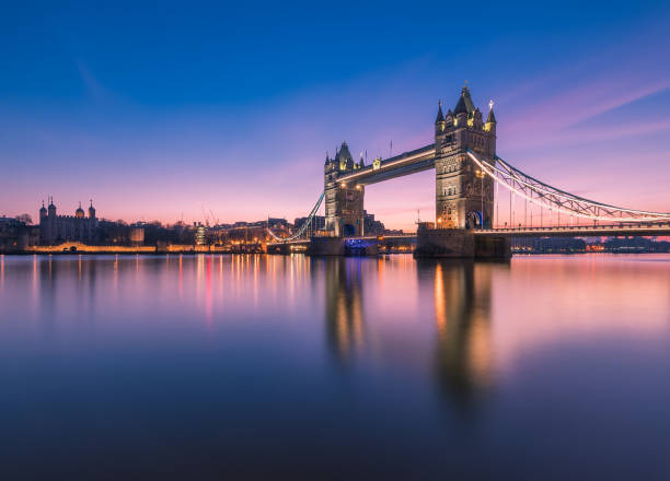 Tower Bridge Tower Bridge in London, captured in dawn london stock pictures, royalty-free photos & images