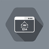 istock Architecture and designing full time web services - Vector flat icon 1152027022