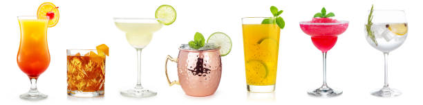 cocktail set on white stock photo