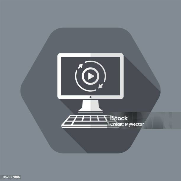 Full Multimedia Services Vector Flat Icon Stock Illustration - Download Image Now - Internet, Stability, Time