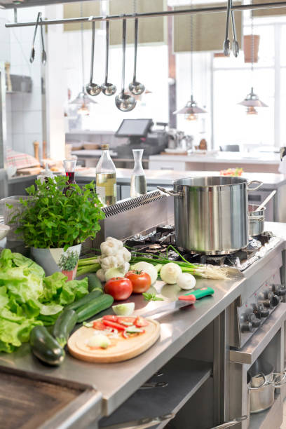istock Fresh vegetables on counter in kitchen at restaurant 1152029544