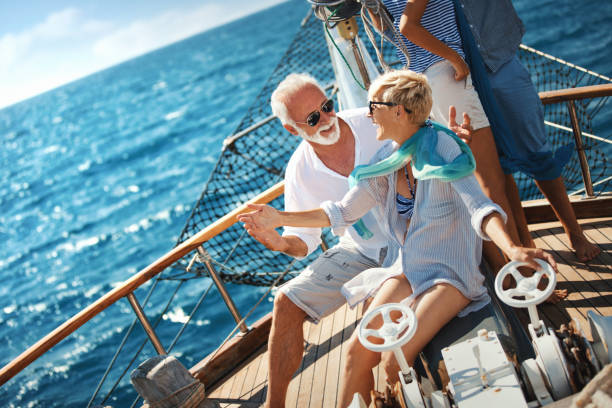 istock Senior couple on a sailing cruise. 1152030547
