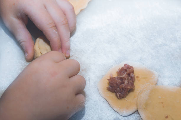 istock Raw and fresh is stuck on the dumplings are on the Board 1152033035