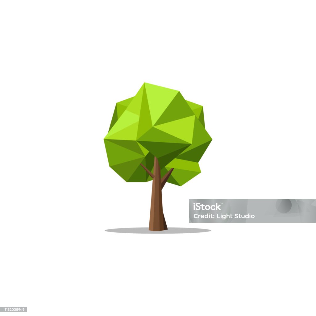 Polygon Tree Simple Modern Abstract Polygon Geometric Tree Vector Illustrations Stock ...