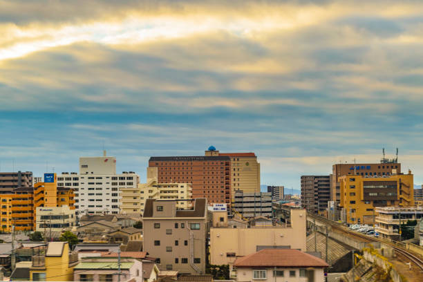 istock Japanese Urban Scene Train Point of View 1152041263