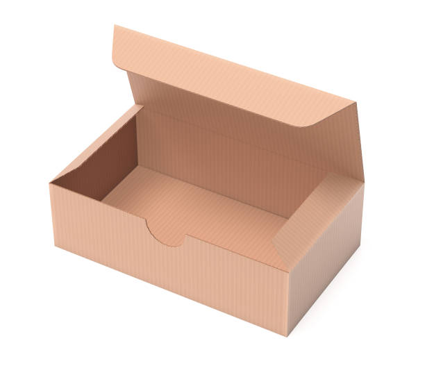 istock Paper cardboard box template. Open empty carton. 3d rendering illustration isolated 1152042224