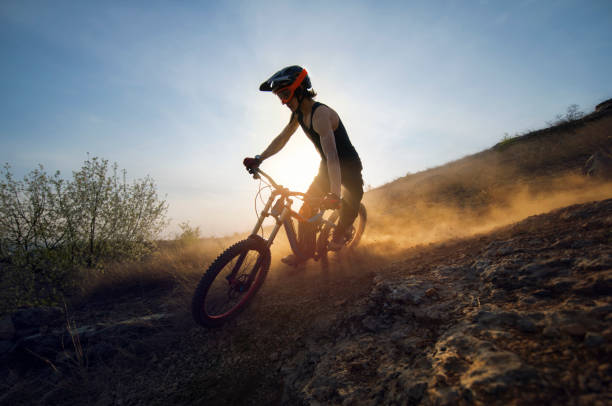 istock Close up of a mountain biker ripping through dirt. 1152046974