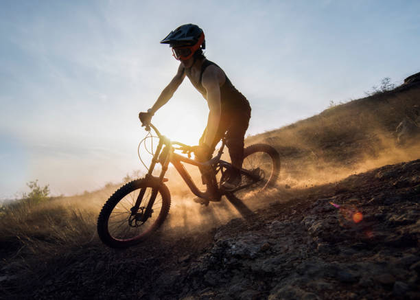 istock Close up of a mountain biker ripping through dirt. 1152046975