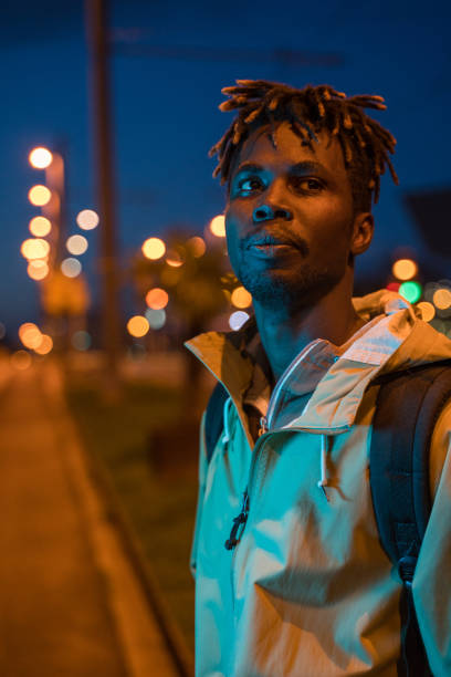 istock Young man in Barcelona downtown at dusk 1152052305