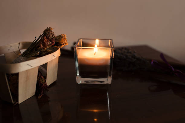 istock Close-up of a burning candle 1152053177