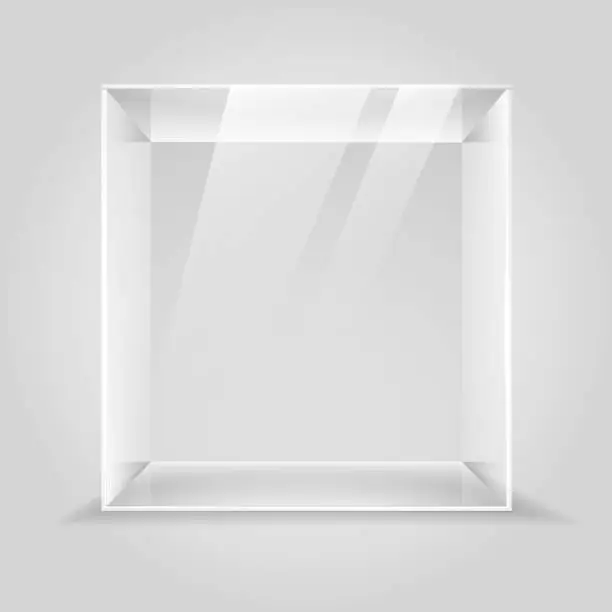 Vector illustration of Empty glass display box