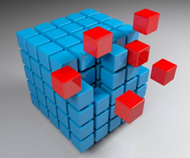 Aggregation concept cube - 3D rendering illustration stock photo