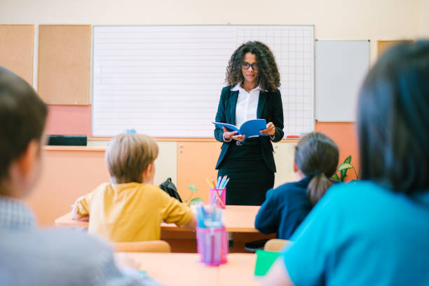 istock Teacher and school children studying in class 1152076610
