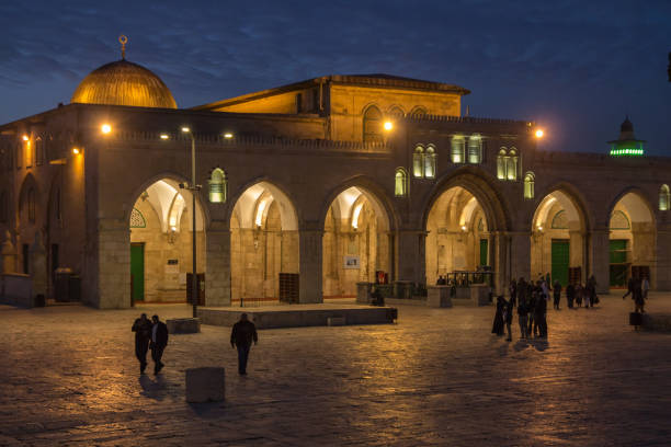 After the morning prayer, Muslims are going their works in the Old City of Jerusalem.