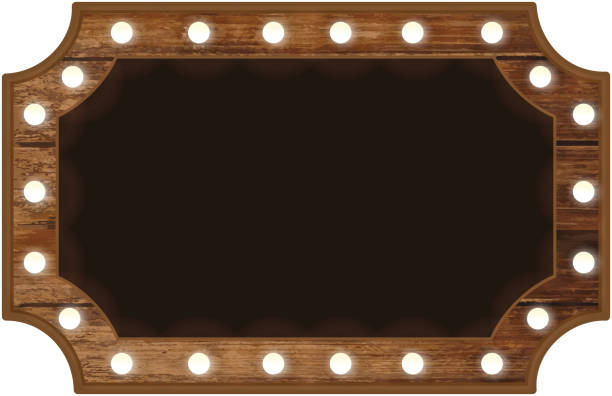 istock Country wooden signboard and lights 1152079421