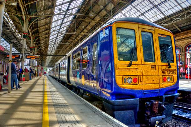 preston railway station en north west england - editorial land vehicle construction equipment built structure fotografías e imágenes de stock