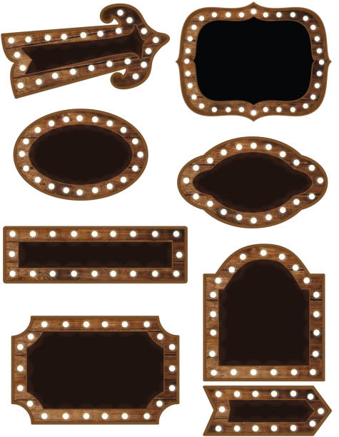 istock Set of Country wooden signboard and lights 1152079568
