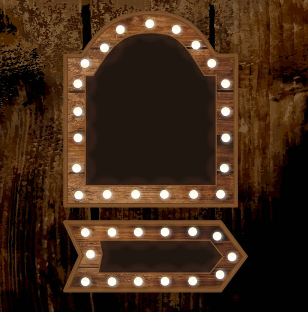 istock Country wooden signboard and lights 1152079622