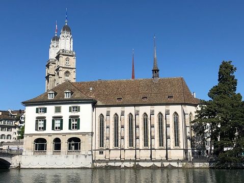 Helmhaus and Wasserkirche or Water Church of Zurich, Switzerland