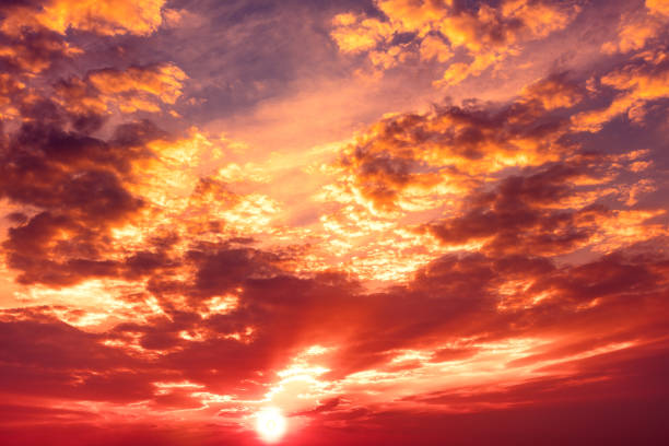 beautiful summer red sunset or sunrise