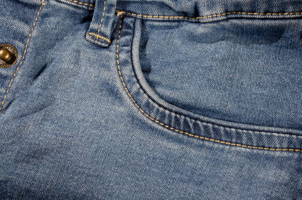 istock Blue jeans detail with empty pocket 1152084164