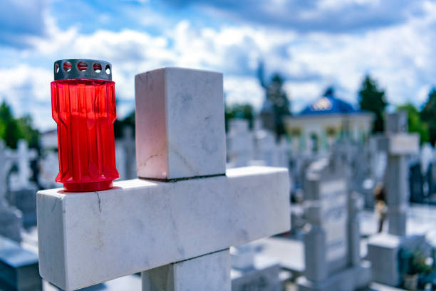 istock Old crosses and cemetery 1152090747