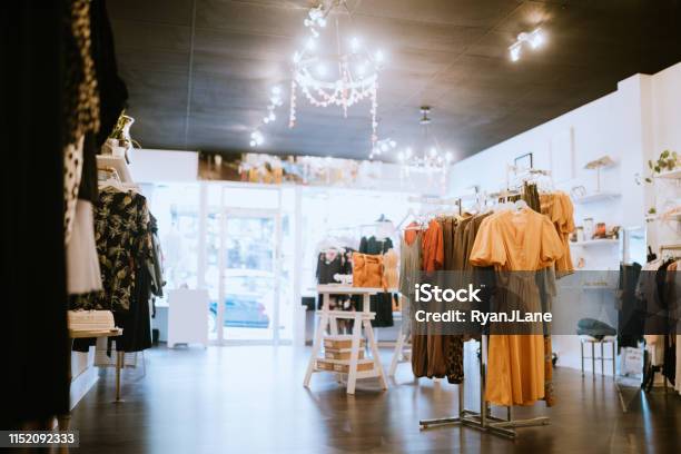 Boutique Clothing Store Stock Photo - Download Image Now - Store, Retail, Shopping