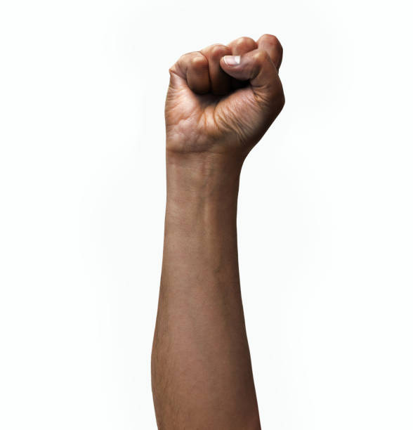 isolated hand Man fist up a white isolated background strike protest action stock pictures, royalty-free photos & images