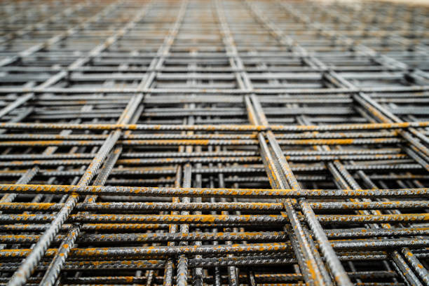 istock Close up on Steel reinforcement mash building construction steel galvanized net 1152099433