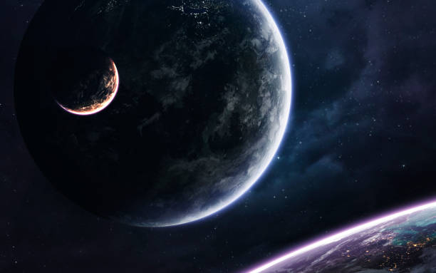 istock Endless universe, science fiction image, dark deep space with giant planets, hot stars, starfields. Incredibly beautiful cosmic landscape . Elements of this image furnished by NASA 1152101083