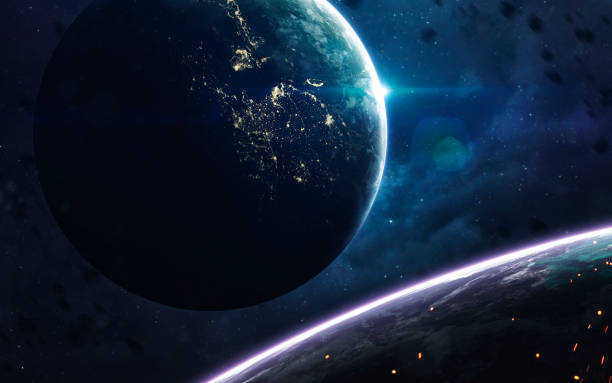 istock Endless universe, science fiction image, dark deep space with giant planets, hot stars, starfields. Incredibly beautiful cosmic landscape . Elements of this image furnished by NASA 1152101103