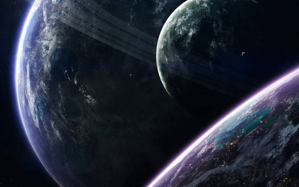 istock Endless universe, science fiction image, dark deep space with giant planets, hot stars, starfields. Incredibly beautyful cosmic landscape . Elements of this image furnished by NASA 1152101149